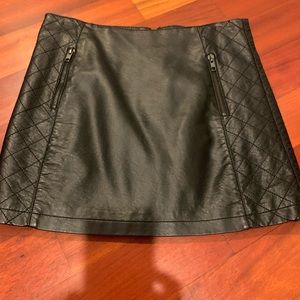 Forever 21 Faux Black Leather Moto Mini Skirt